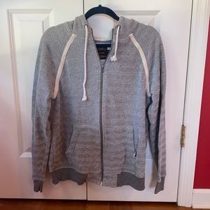 Textured grey and white zip up